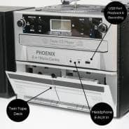 Steepletone Phoenix 6-In-1 Music Centre - Bluetooth, MP3, FM Radio, CD, Cassette Player