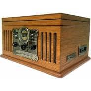 Steepletone Westminster 7-in-1 Bluetooth Record Player DAB+ FM Radio CD Player (Light)