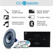 Systemline E50 (Black) Bluetooth Music System with 2x Mid Range Speakers