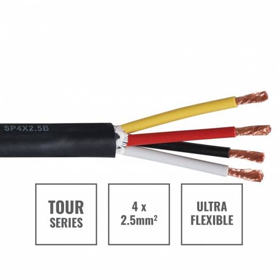Tour Grade 4-Core 4 x 2.5mm Loudspeaker Cable - Per Metre