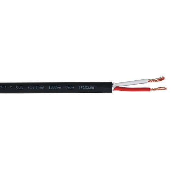 TOUR SERIES 2 Core 2 x 2.5mm, SP2X2.5B, 100m Drum Black