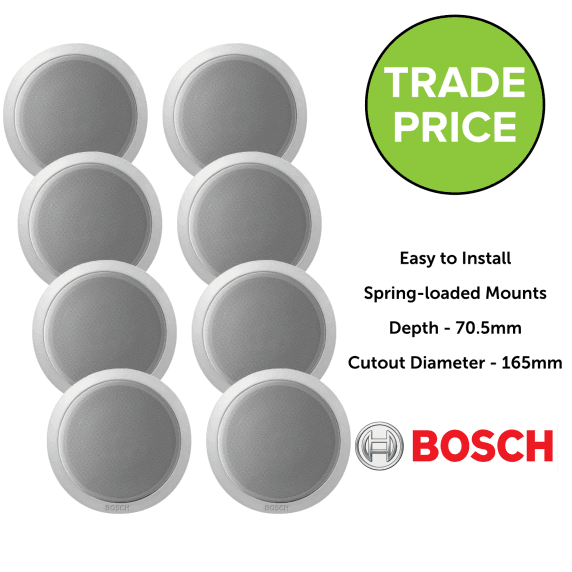 Trade Pack 8x Bosch 6" 100V In-Ceiling Speakers 