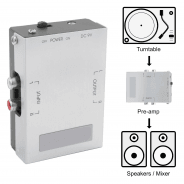 Turntable Phono Preamp Stereo Aux Line Level + Free RCA L/R Cable