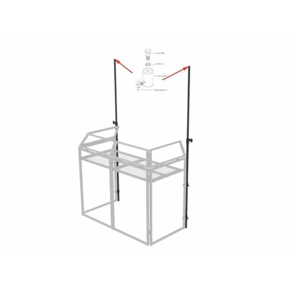 Ultimax DJ Booth Lighting Pole with Spigots and Carry Bag - Black