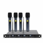 W Audio DQM800H UHF Quad Handheld Wireless Mic System (823-865Mhz)