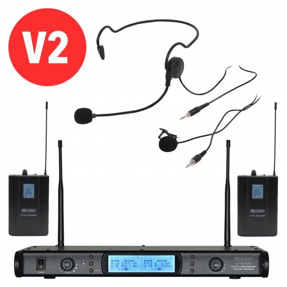 W Audio DTM 600 Twin Lavalier & Headset Mic System + V2 Software (606.0Mhz-614.0Mhz)