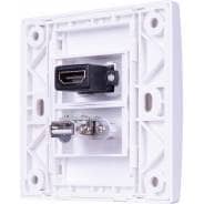 Wall Plate With A USB 2.0 Feed Through Socket and a HDMI 2.0 Feed Through Socket