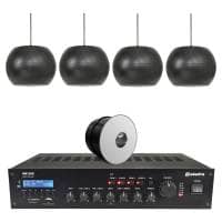 Adastra Warehouse Background Music System with BT & DAB Radio - 4x Pendant Speakers