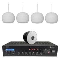 Adastra Warehouse Background Music System with BT & DAB Radio - 4x Pendant Speakers