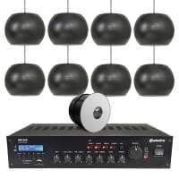 Adastra Warehouse Background Music System with BT & DAB Radio - 8x Pendant Speakers