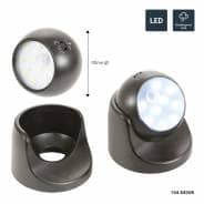 Wireless Motion Sensor LED Torch Light Battery Powered Outdoor Security PIR (Black)